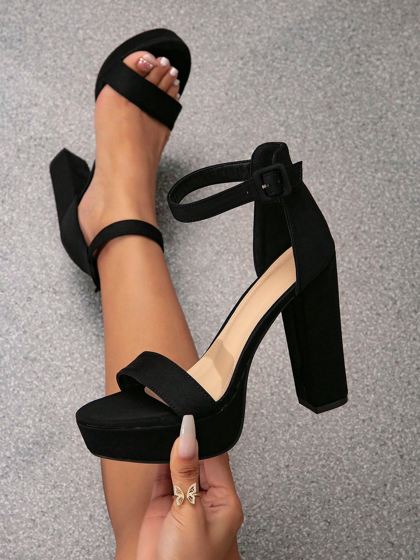 High Heels/Chunky Heels/Waterproof Platform Peep Toe Ankle Strap Sandals