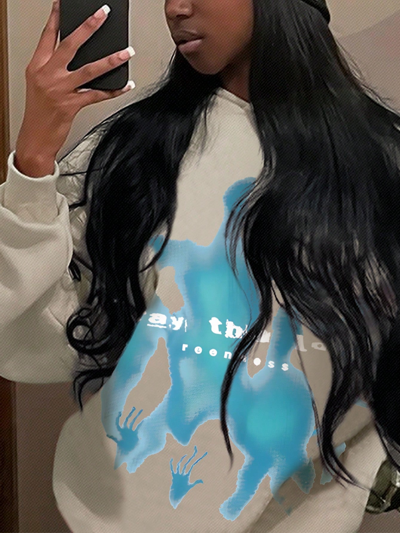 Women'S Abstract Print Hoodie