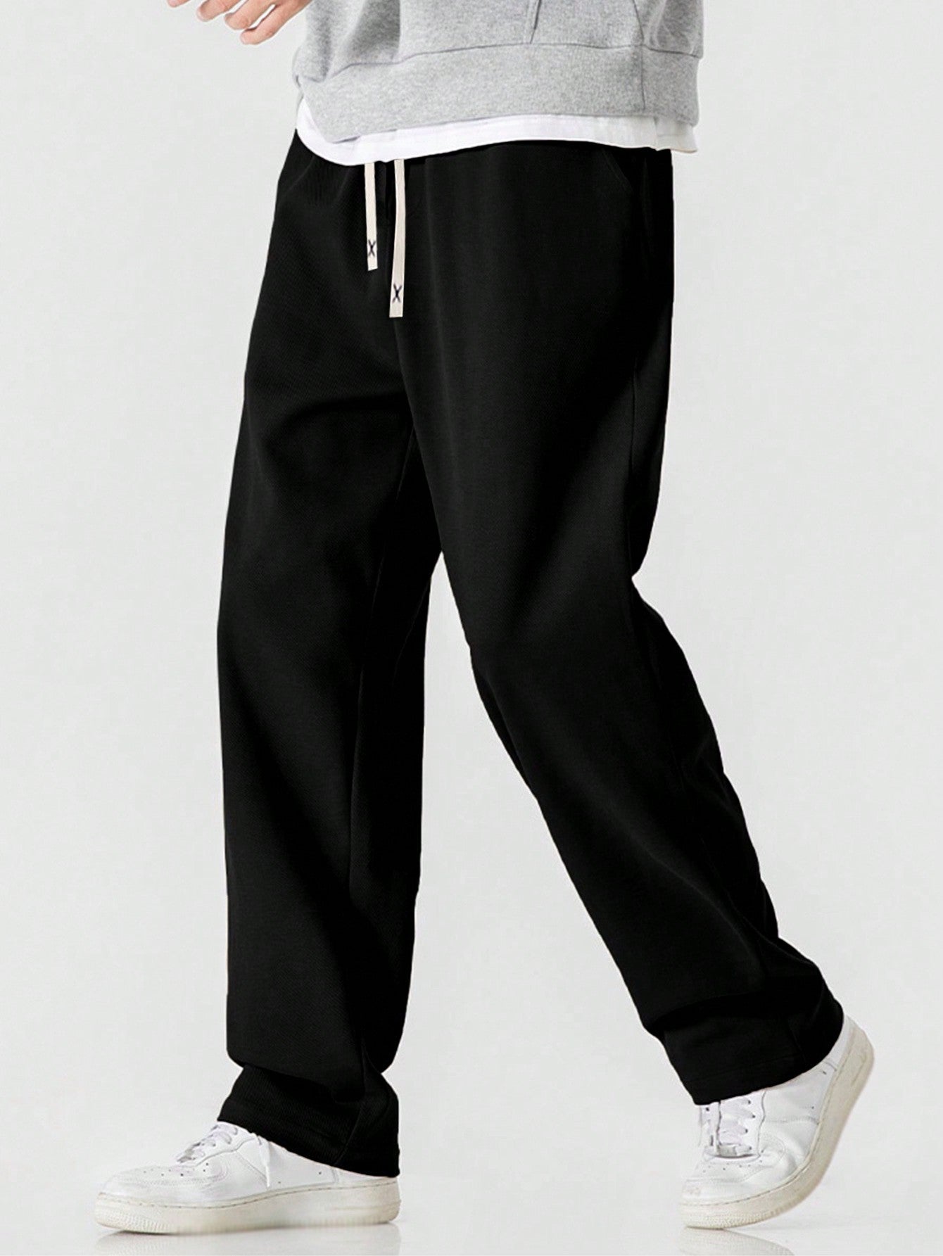 Men'S Straight Leg Knitted Sports Pants For Spring And Autumn