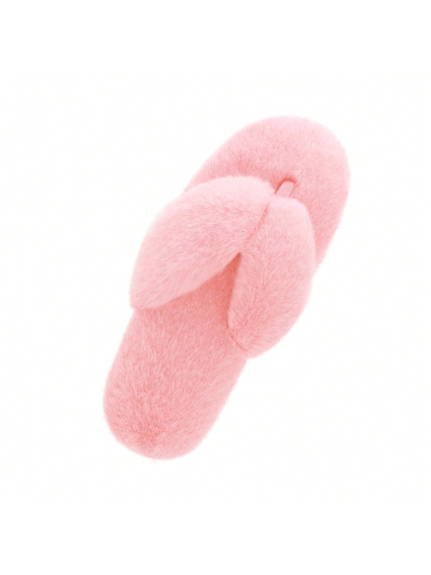 Women's Cream House Fluffy Fuzzy Memory Foam Open Toe Flip Flop Slip On Indoor Slippers