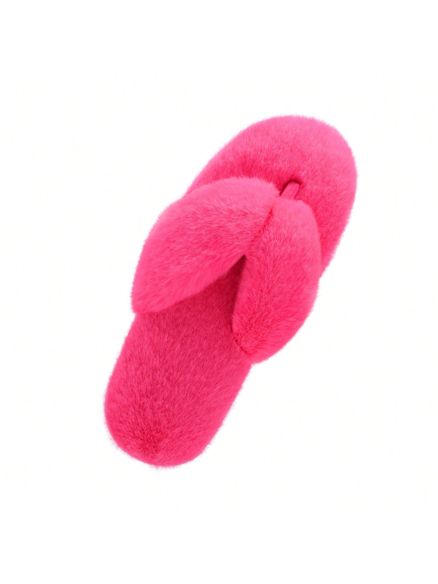 Women's Cream House Fluffy Fuzzy Memory Foam Open Toe Flip Flop Slip On Indoor Slippers