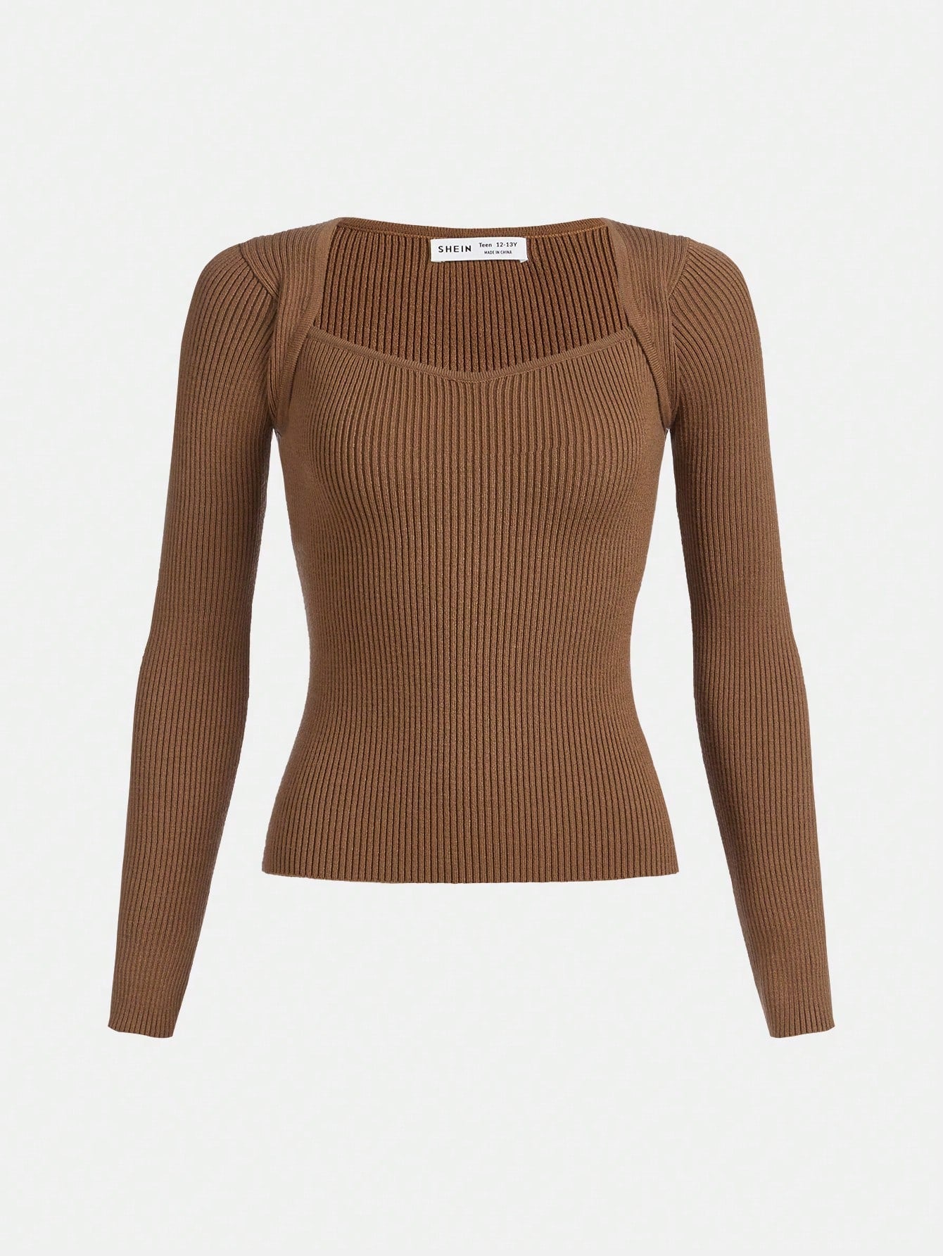 Teenage Girls' Long Sleeve Solid Color Sweater