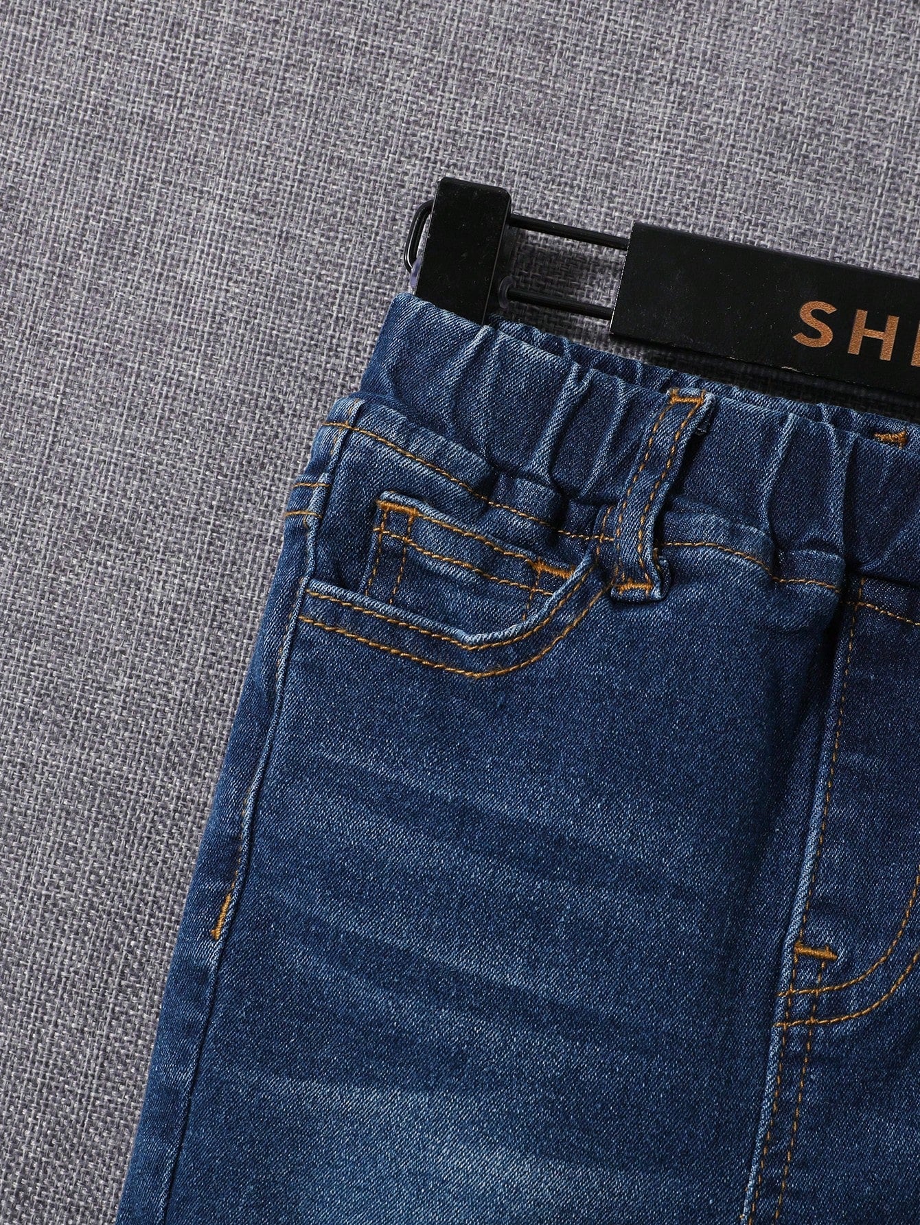 Young Boy Ripped Frayed High Stretch Washed Blue Denim Shorts , For Summer Outfits