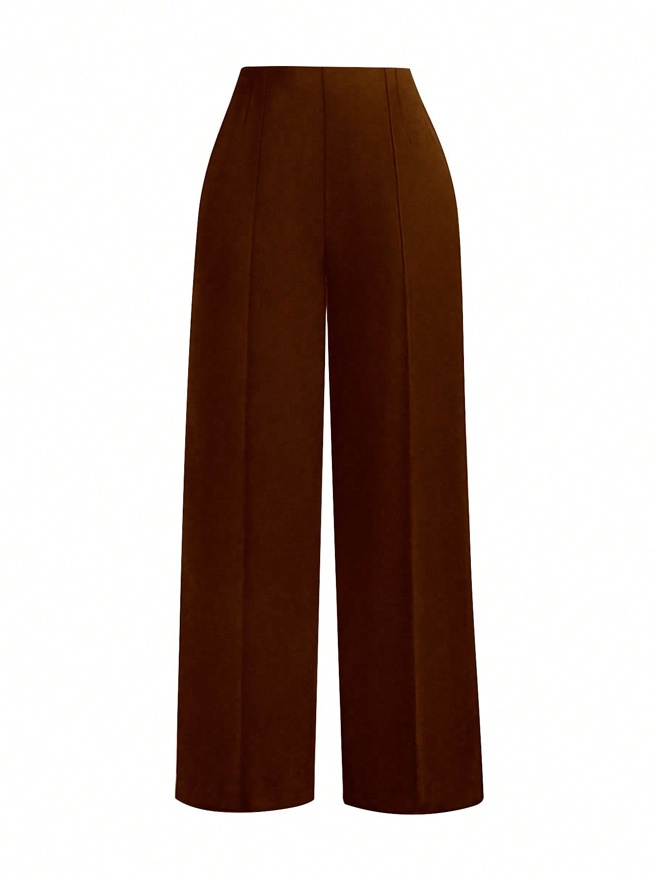 Plus Size Solid Color Straight Suit Pants