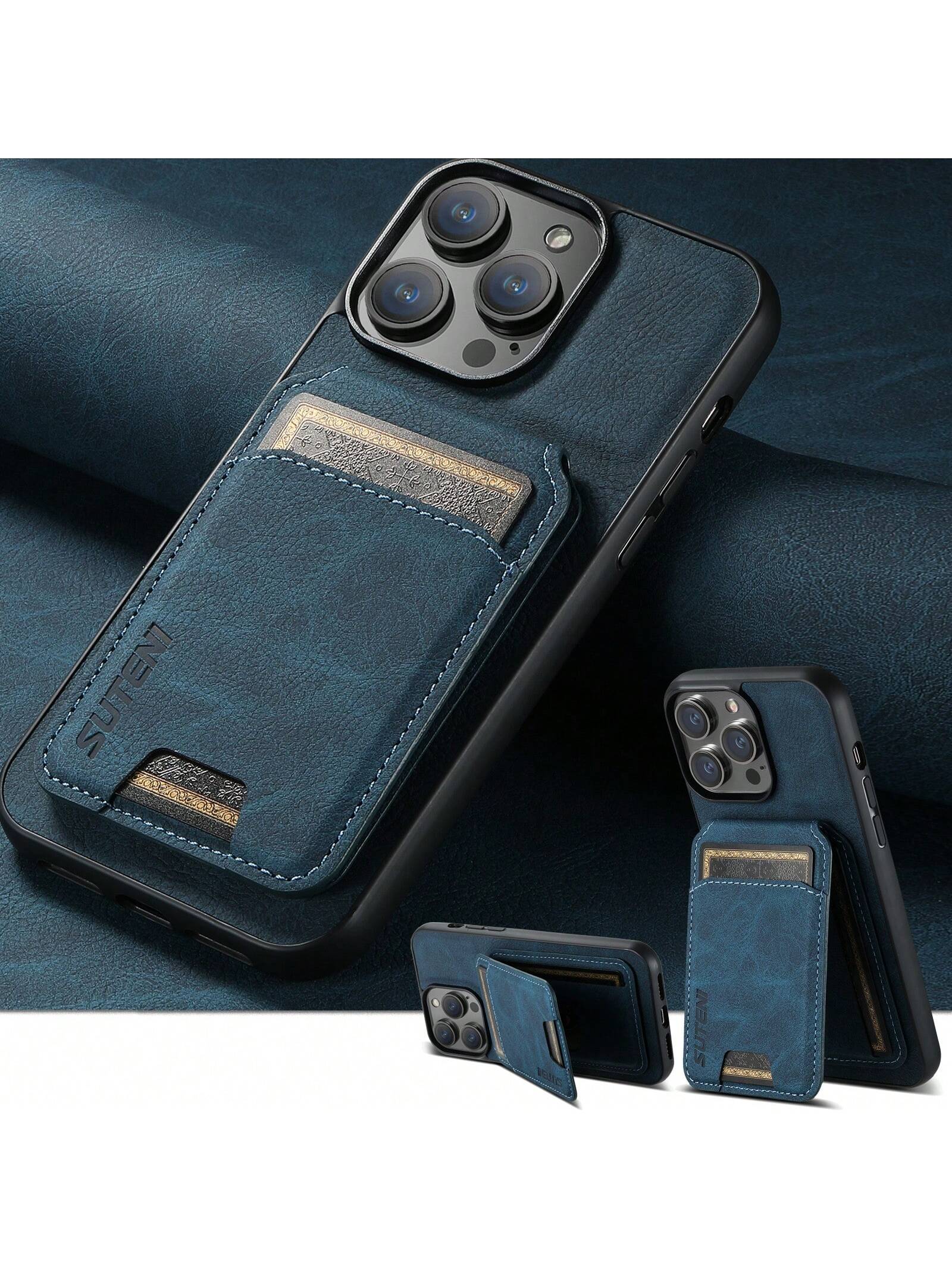 Men PU Leather Stand Phone Case Card Holder Wallet Phone Case Compatible With Apple/Samsung / Pixel/ Huawei/Honor/Xiaomi /IPhone/Brown