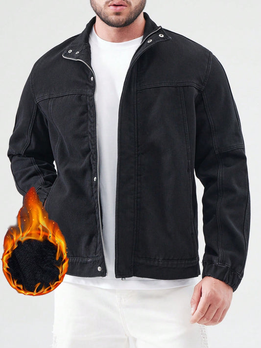 Men's Plus Size Button Up Denim Jacket