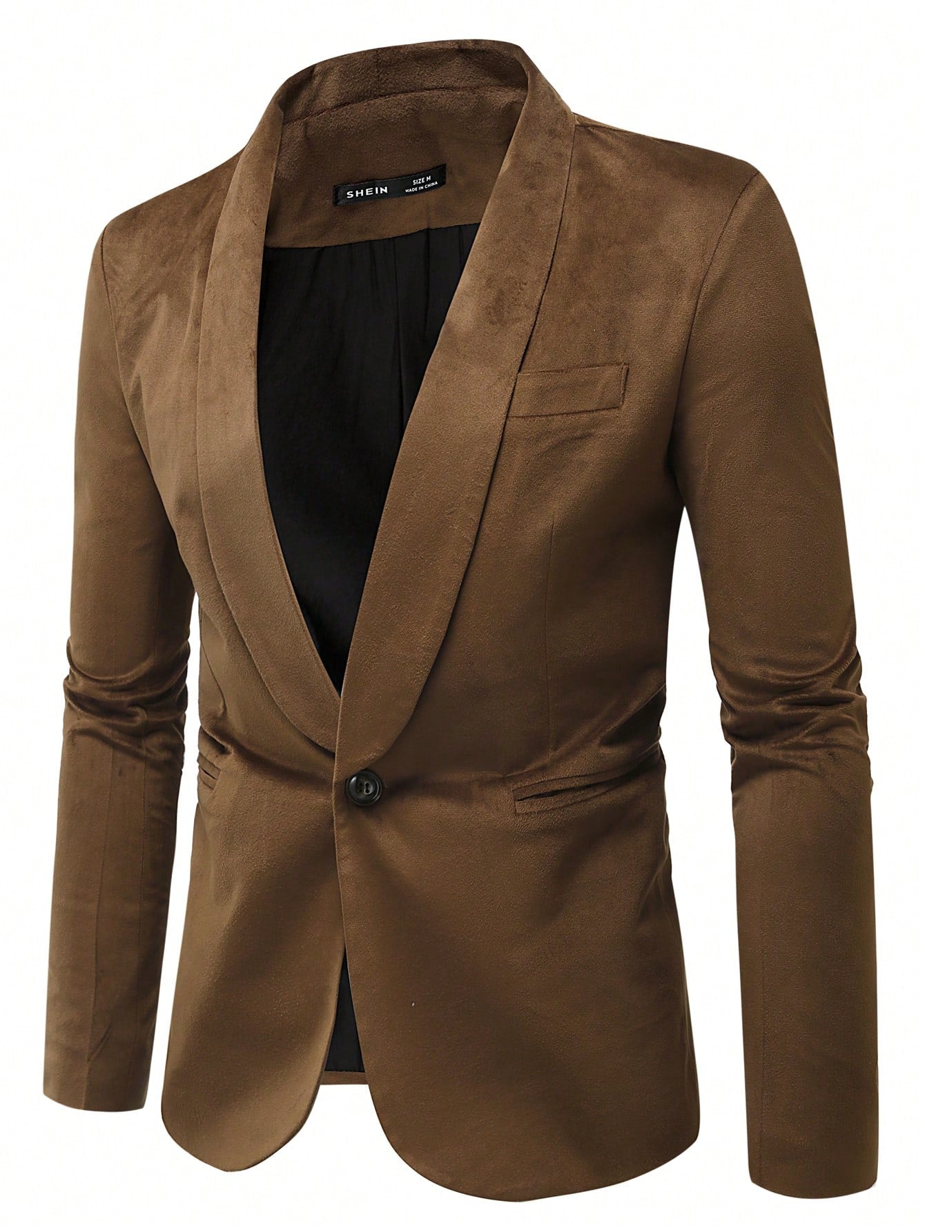 Men's Single Button Suit With Shawl Collar