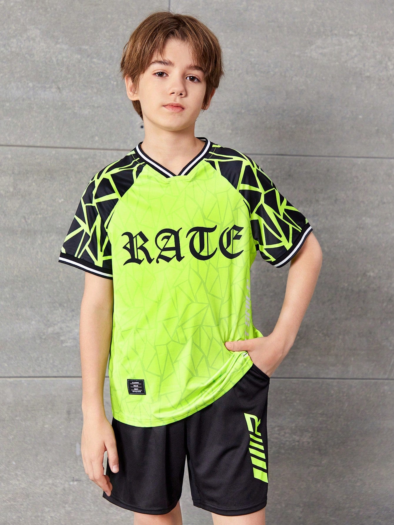 Boys' Print Athletic T-Shirt, Short Sleeves