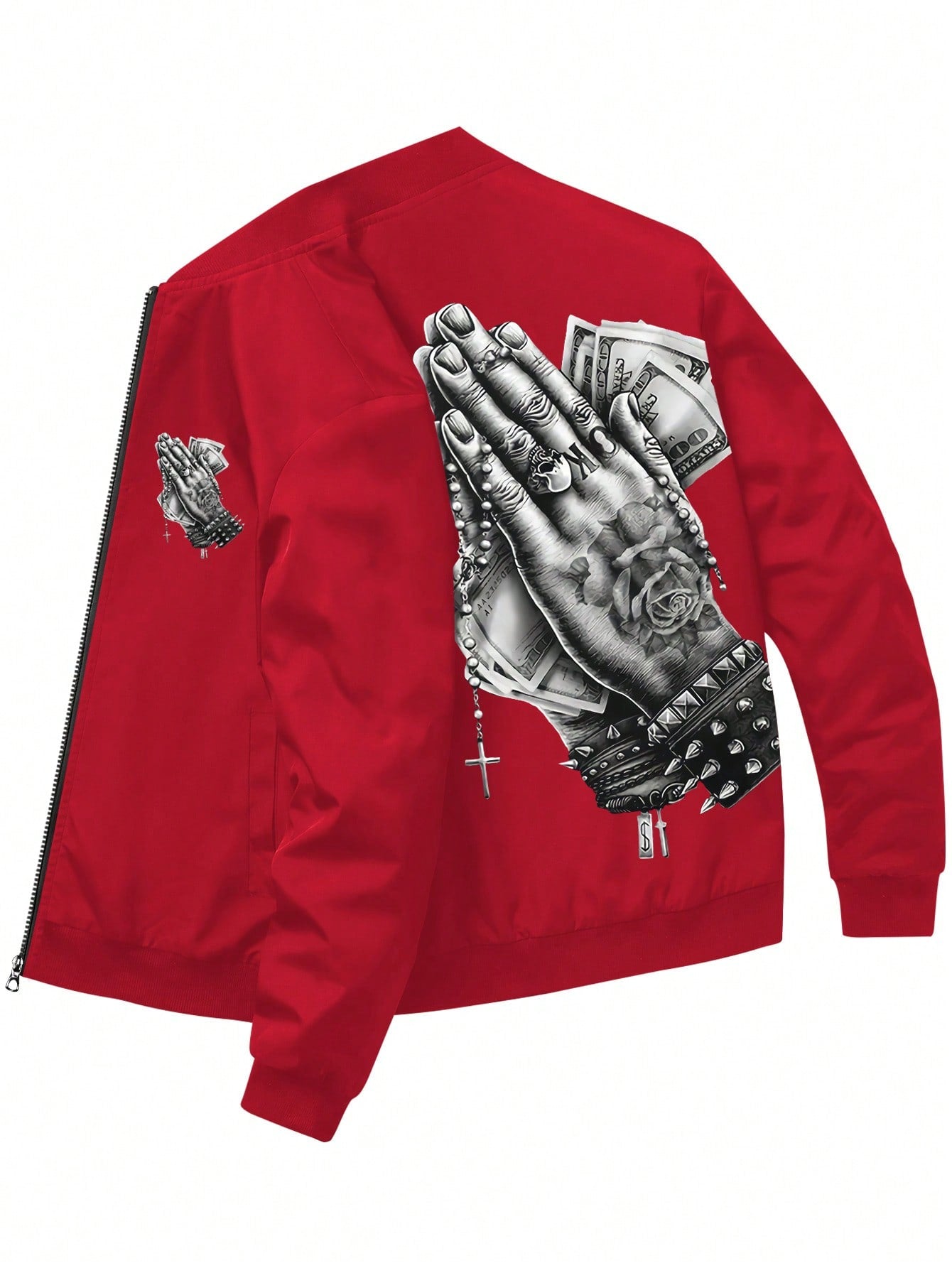 Men's Gesture Print Zip Cardigan Jacket