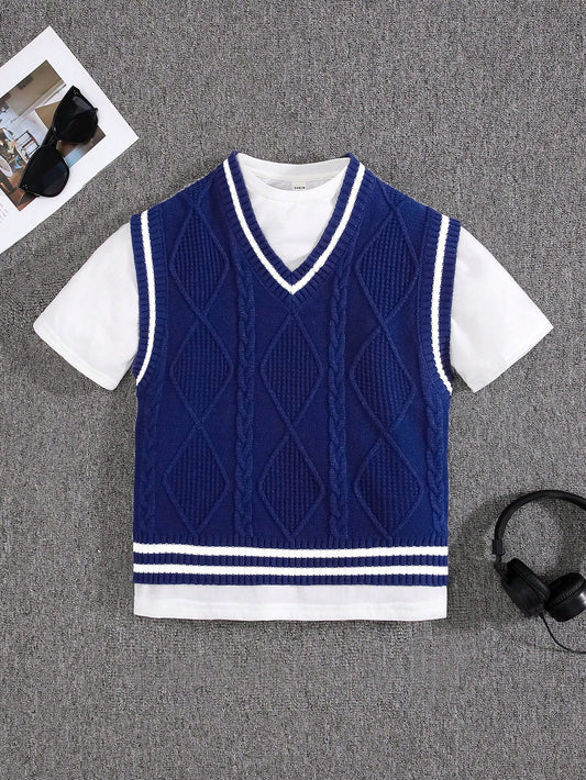 Boys' Loose Fit Casual Sweater Vest