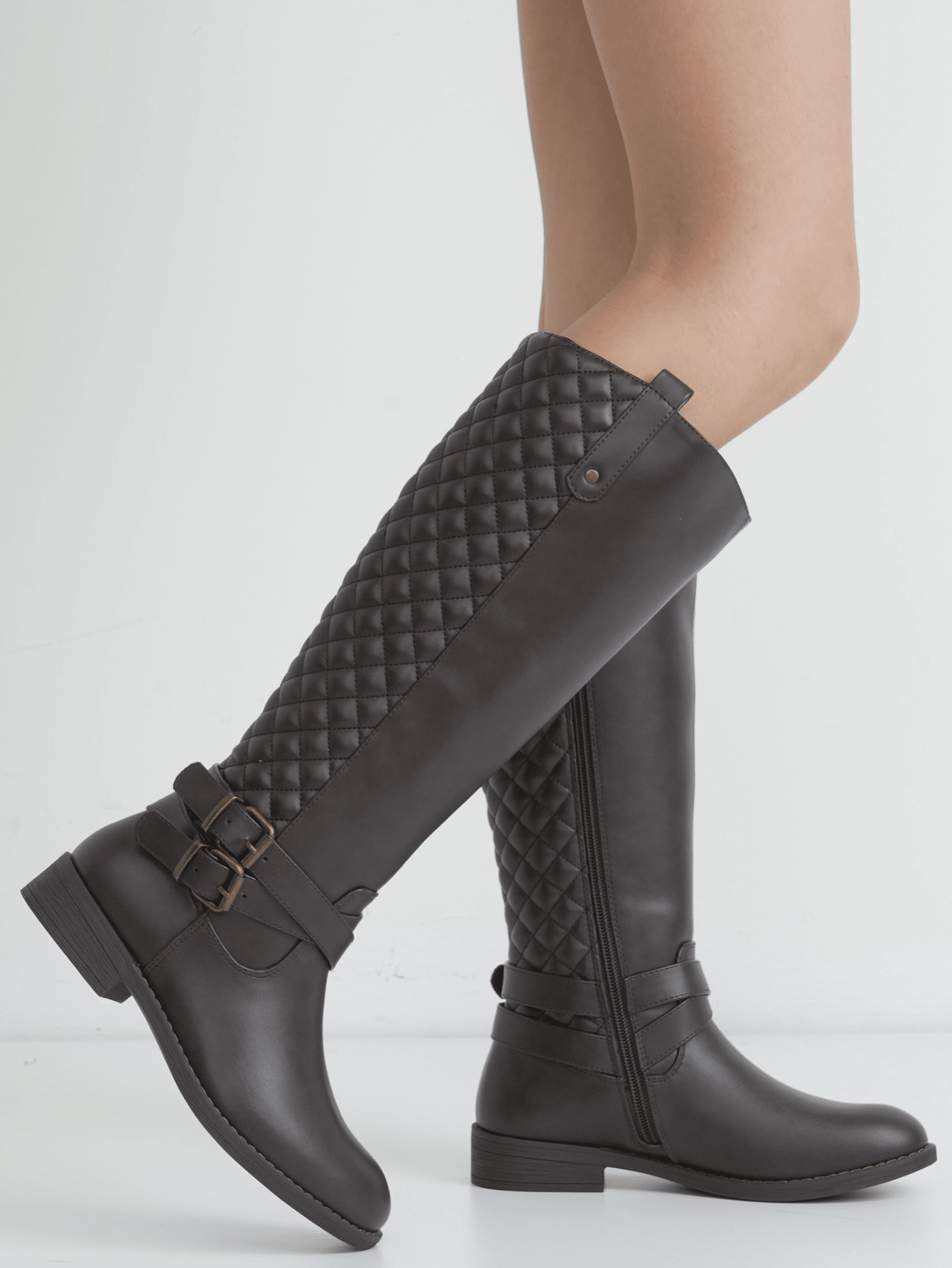 Women'S 949 Riding Boots Knee High Boots+Buckle Calf Boot