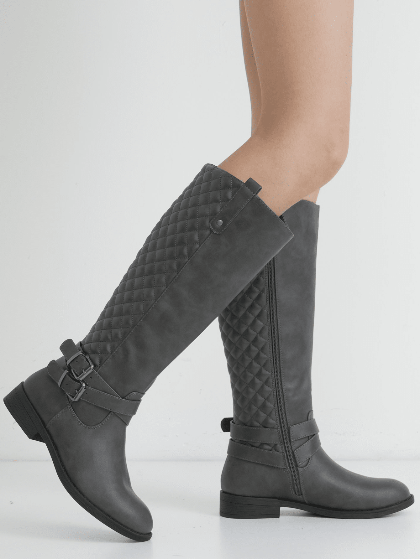 Women'S 949 Riding Boots Knee High Boots+Buckle Calf Boot