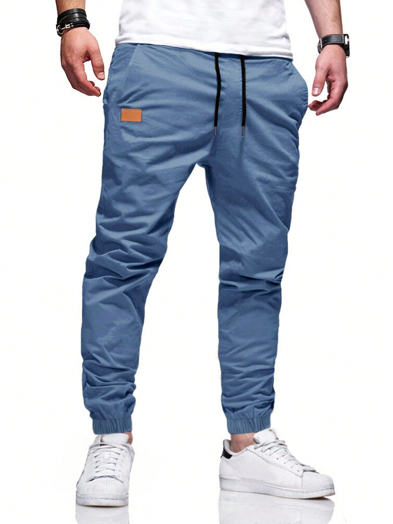 Men's Loose Fit Drawstring Waist Carrot Pants