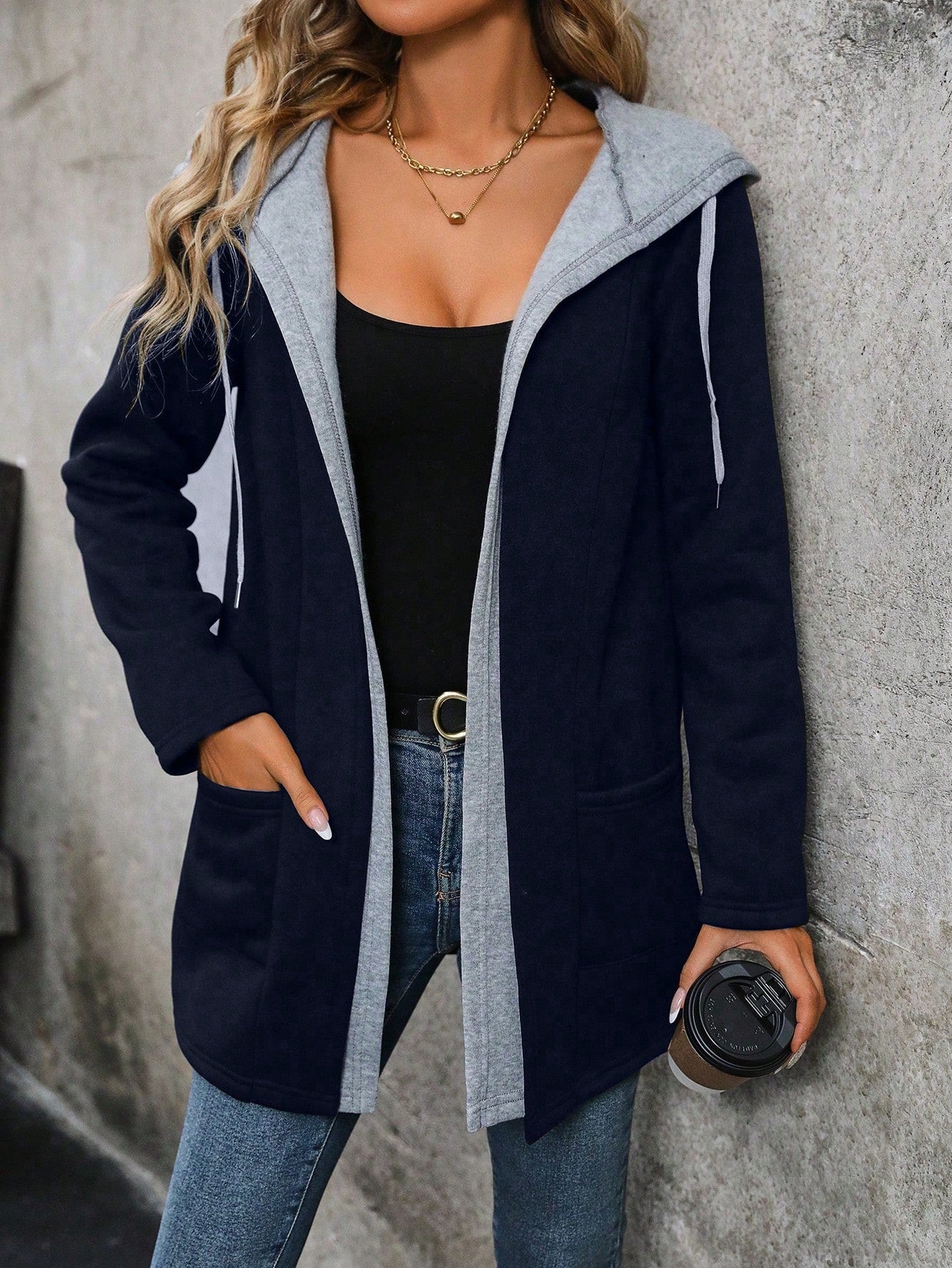 Women's Patchwork Hooded Casual Jacket