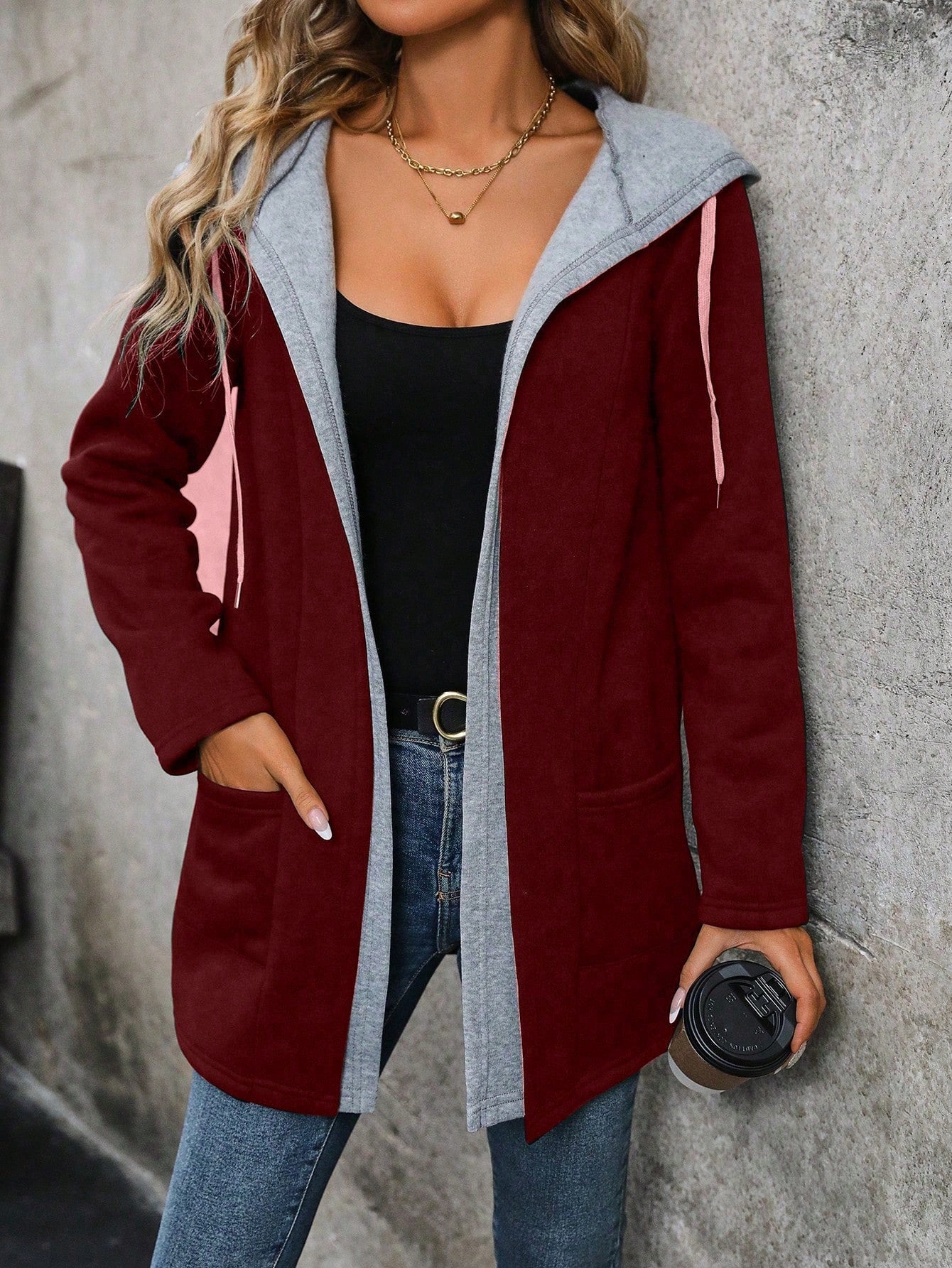 Women's Patchwork Hooded Casual Jacket