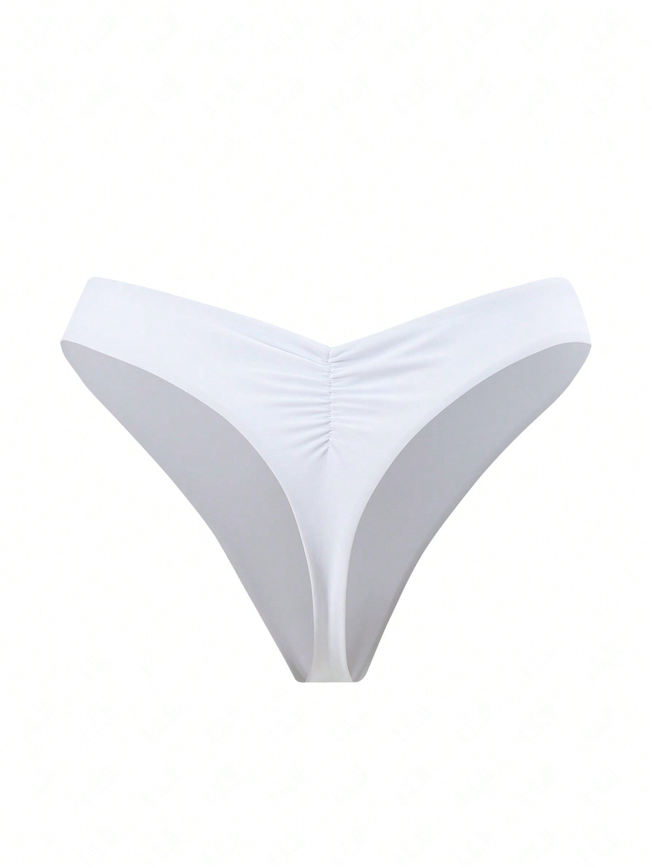 Swim Summer Beach Women's V-Waist Pleated Bikini Bottoms