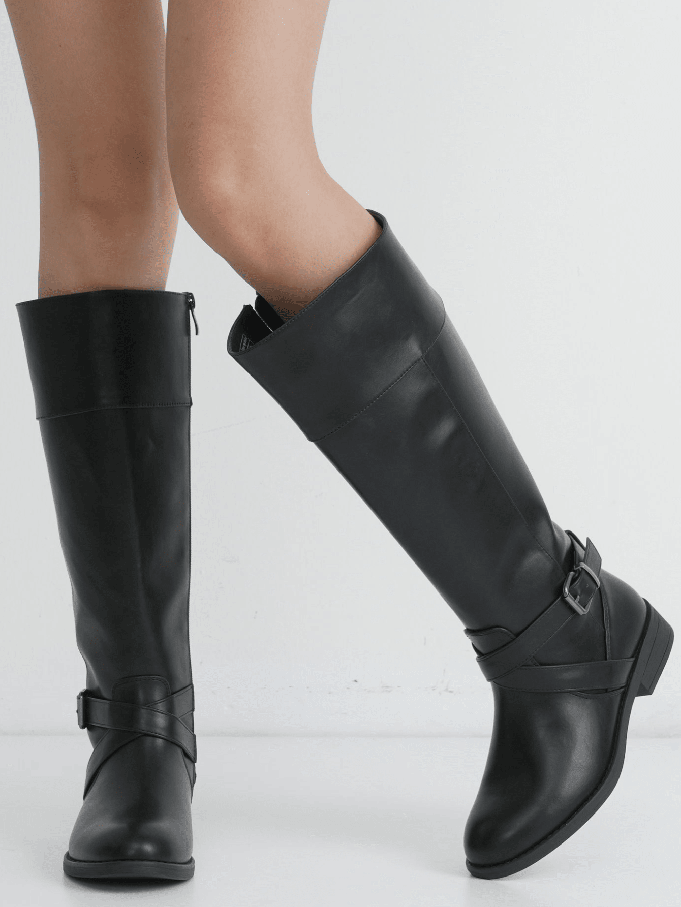 Women'S 949 Riding Boots Knee High Boots+Buckle Calf Boot