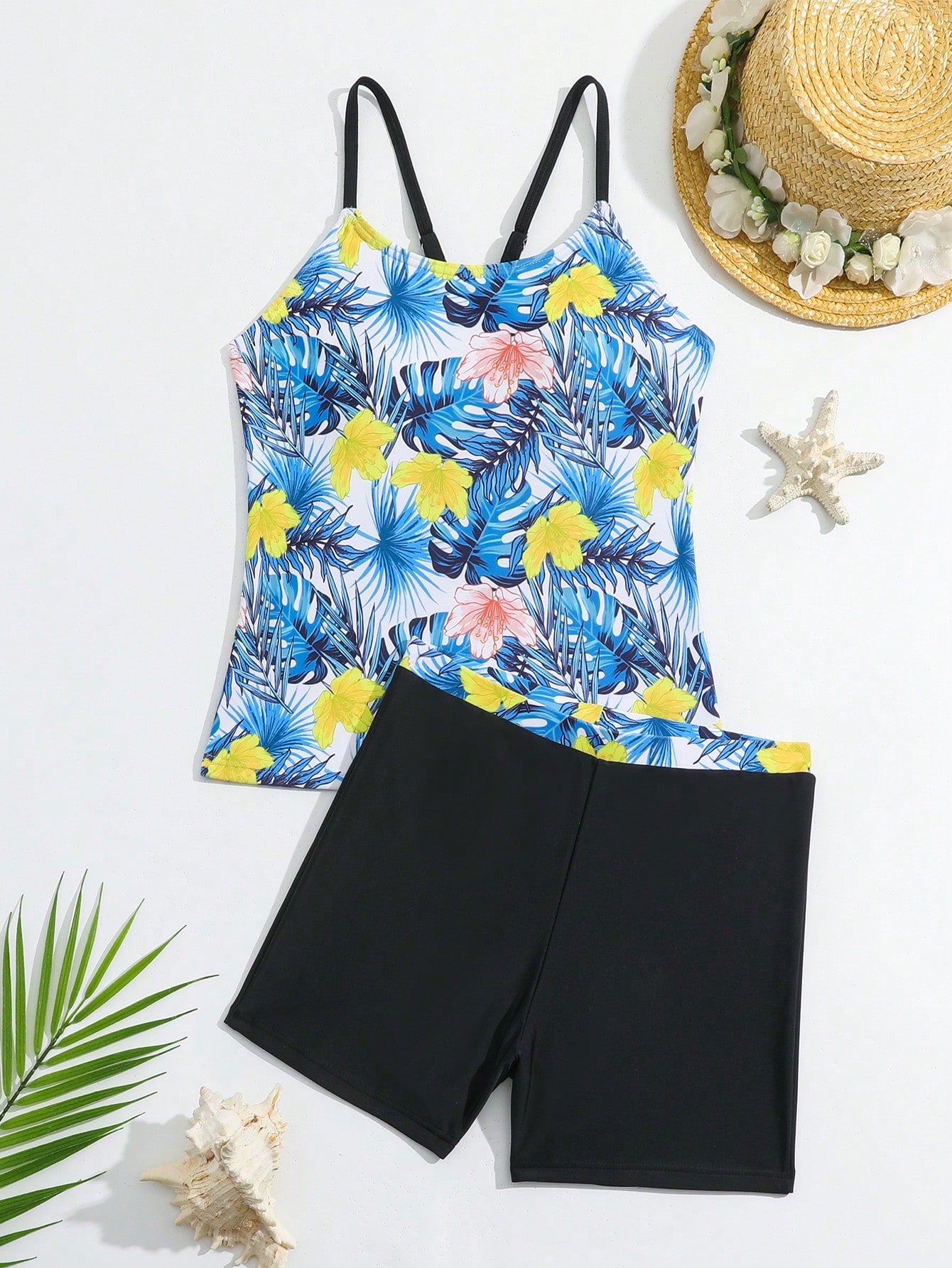 Printed Two-Piece Swimsuit For Tween Girls (Random Print)