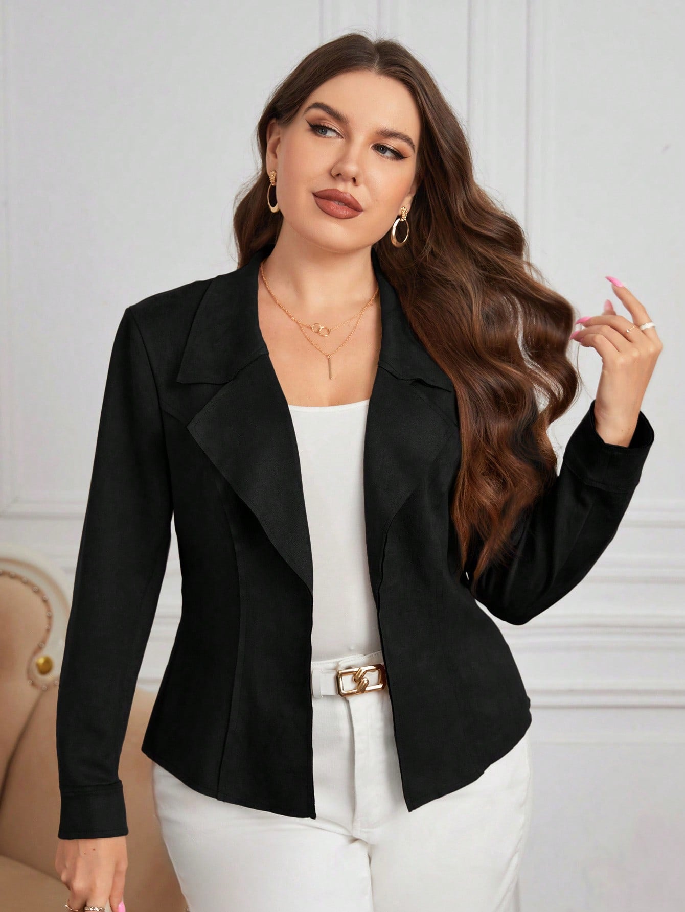 Plus Size Women's Front Zip Jacket