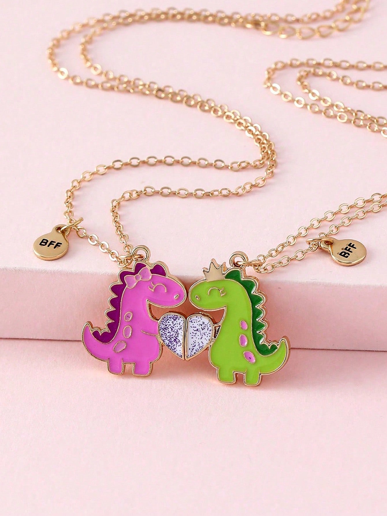 2pcs Toddler Girls Cat Charm Necklace