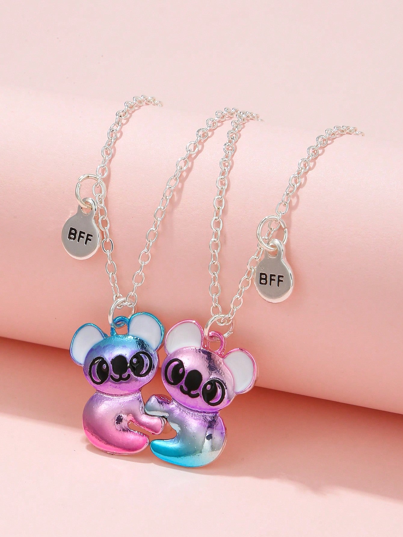 2pcs Toddler Girls Cat Charm Necklace