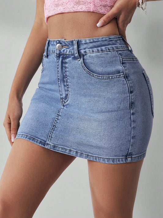 Women'S Bodycon Denim Mini Skirt