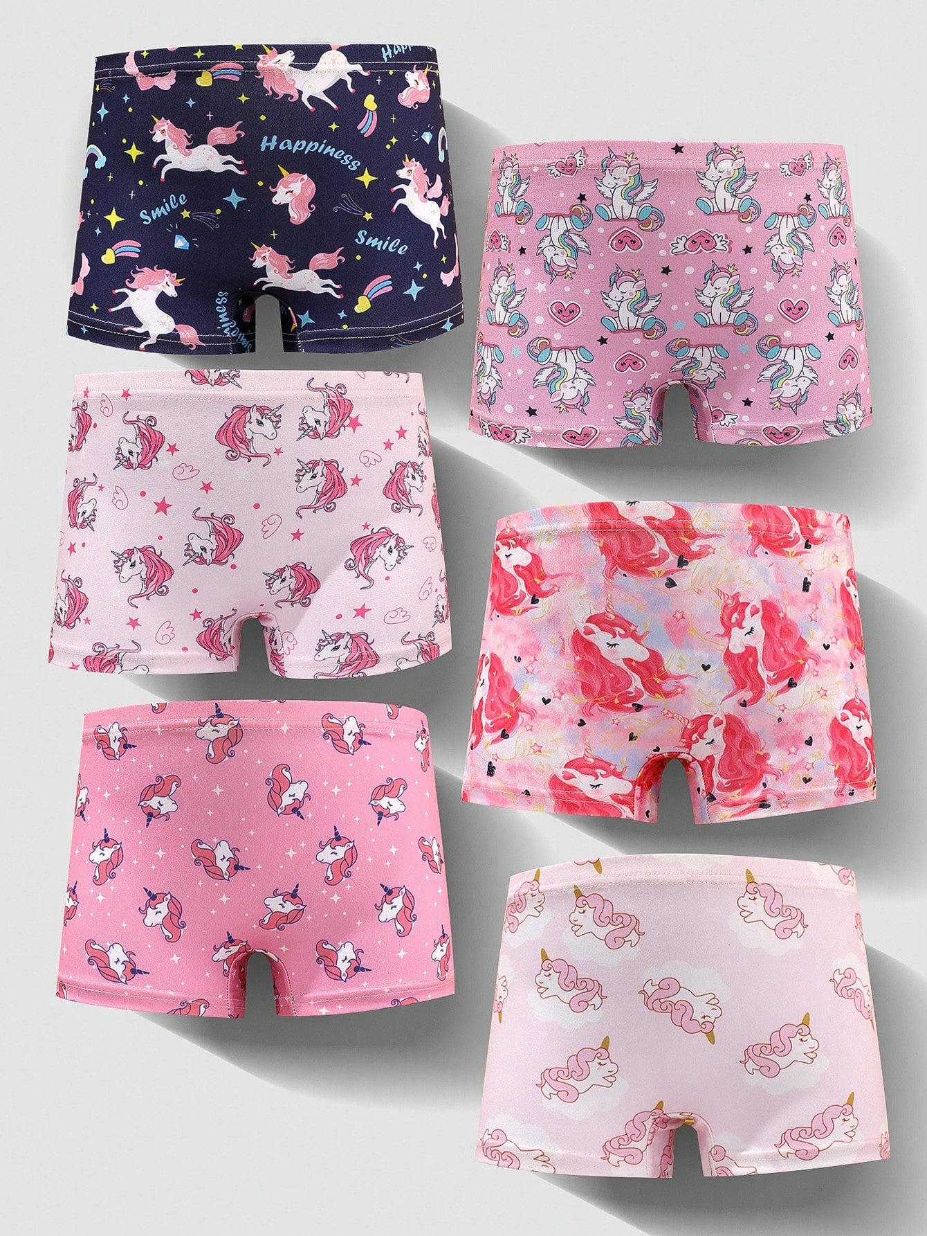 Young Girl 6pcs/Set Cute Printed Square And Flat Angle Underpants