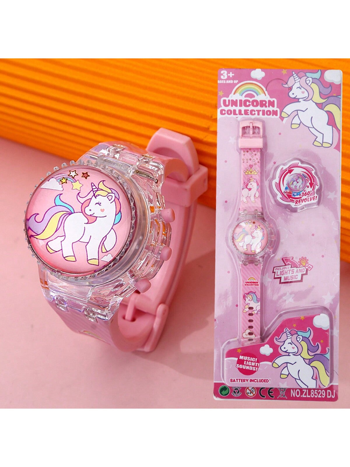 New Children'S Unicorn Silicone Strap Watch With Led Light Feature