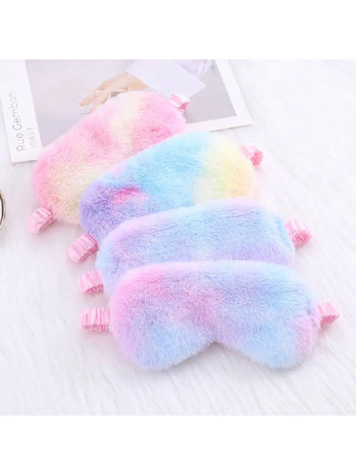 1pc Random Color Cute Plush Rabbit-Shaped Eye Mask, Light-Blocking & Adorable Cartoon Eye Cover