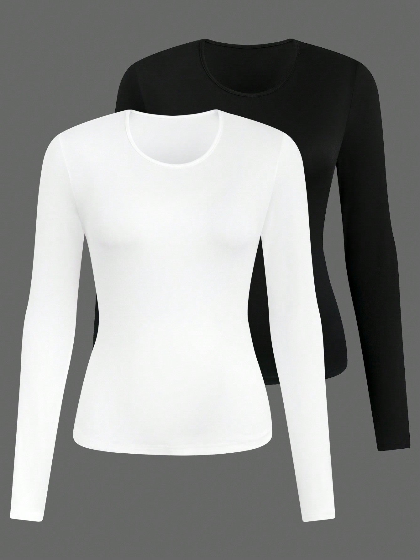 Plus Size Women's Round Neck Long Sleeve T-Shirt