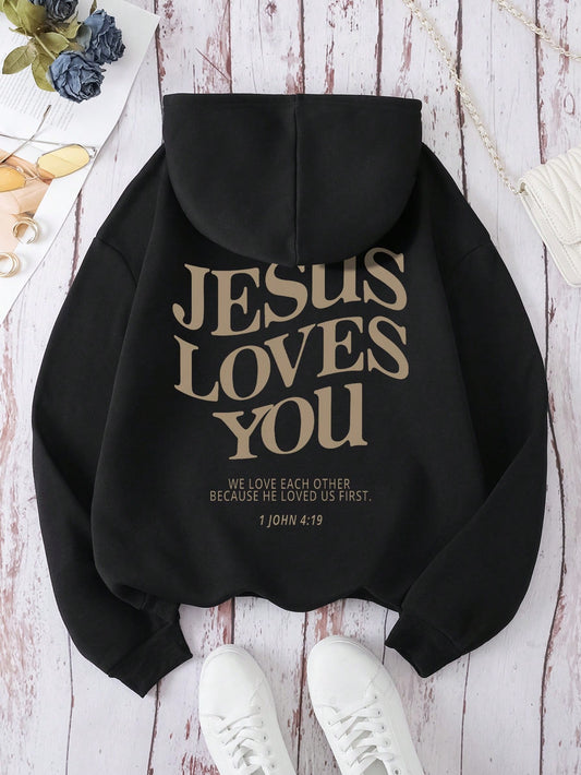 Women's Letter Printed Hoodie