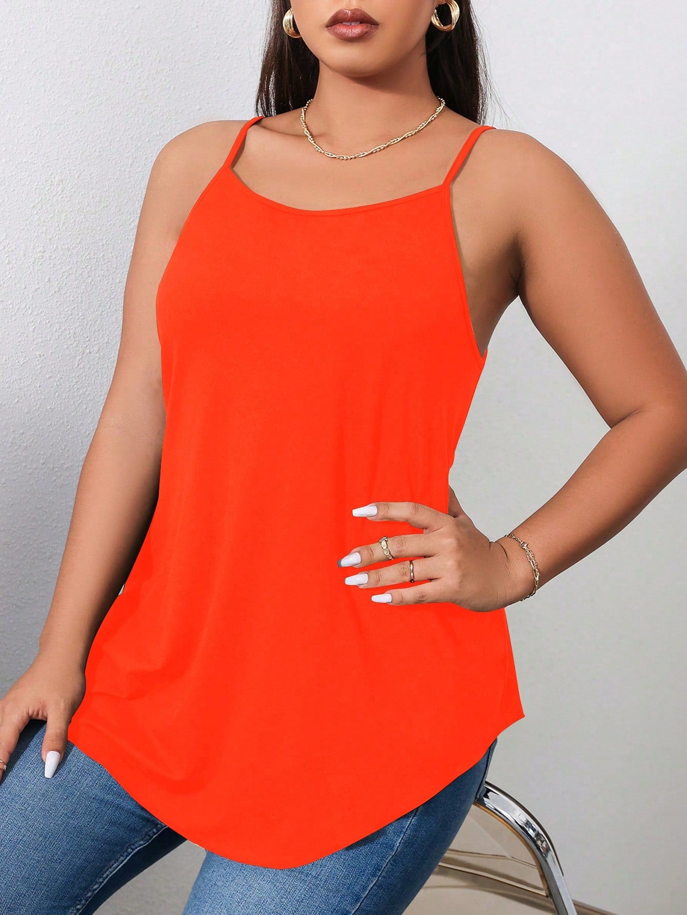 Plus Solid Cami Top