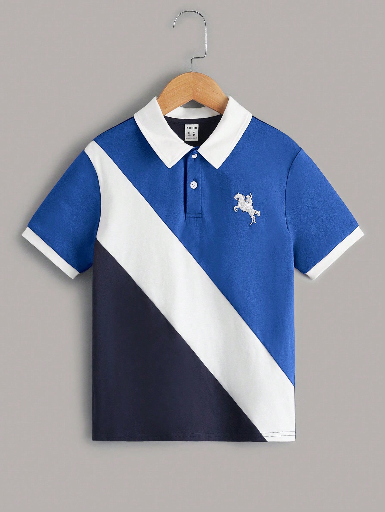 Tween Boy Comfortable Casual Colorblock Polo Shirt