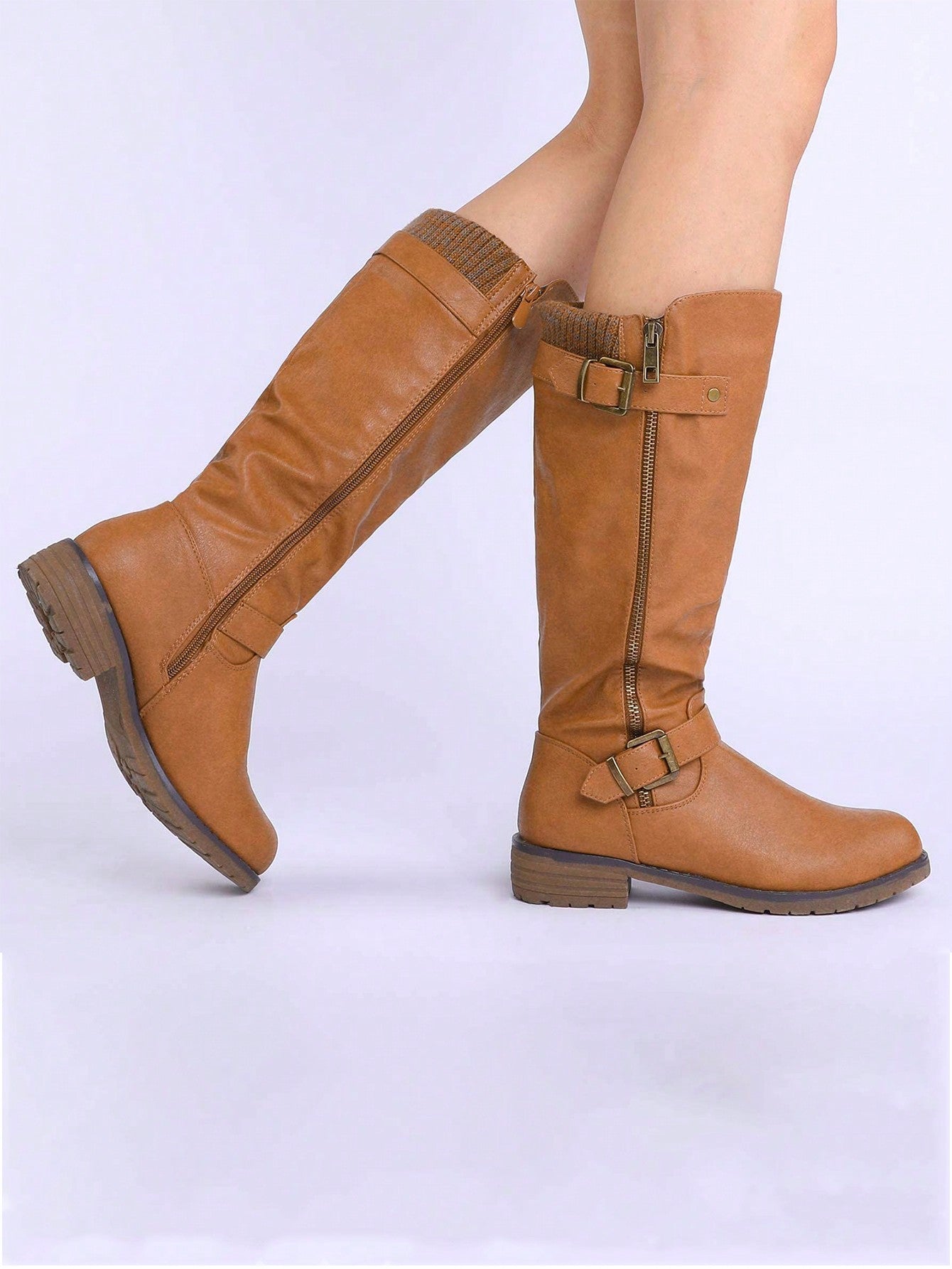 Women's Side Zipper Knee High Riding Boots