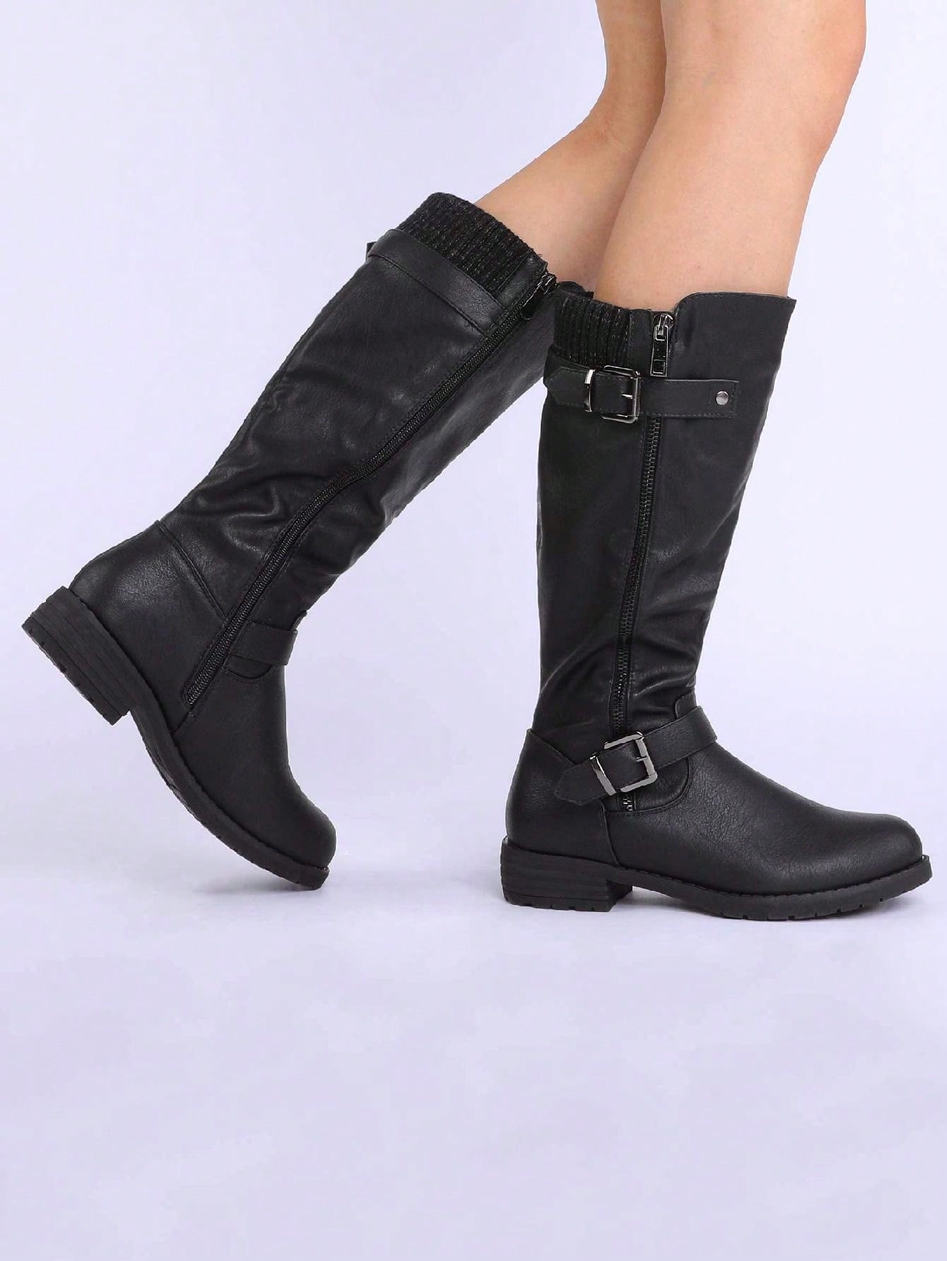 Women's Side Zipper Knee High Riding Boots