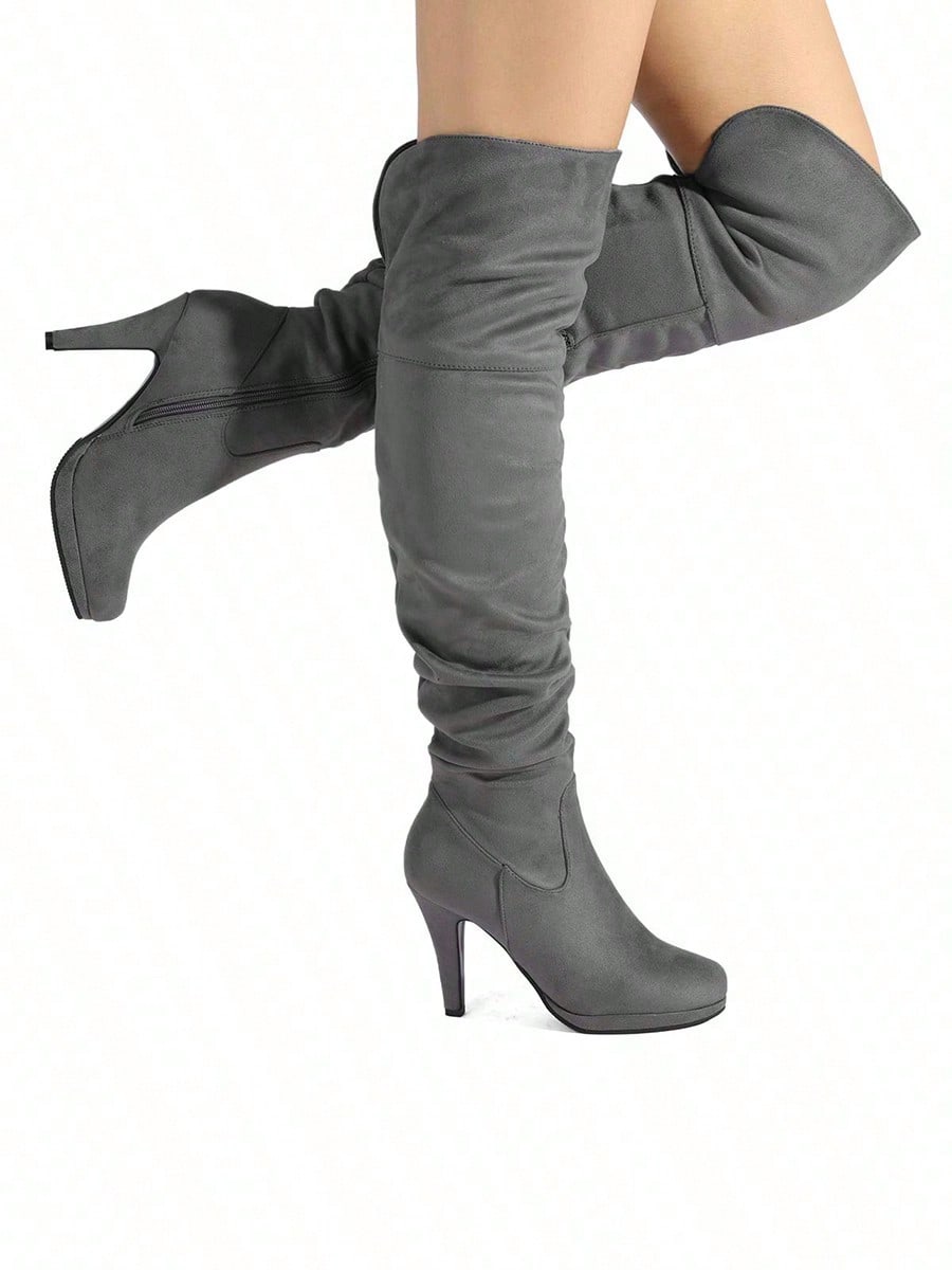 Women'S Thigh High Boots High Heel Platform Over The Knee Boots