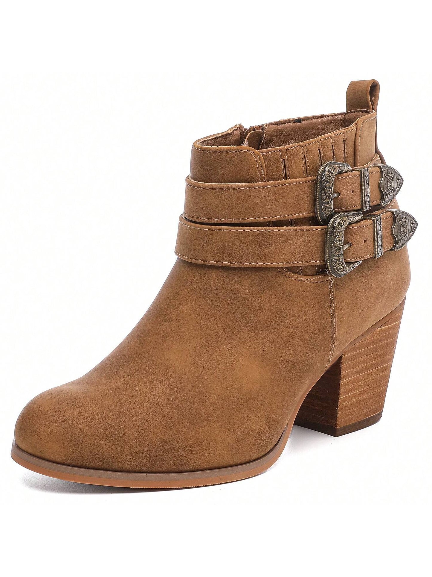 Women'S Wide Width Ankle Boots, Extra Wide Low Heel Side Zipper Winter Booties.