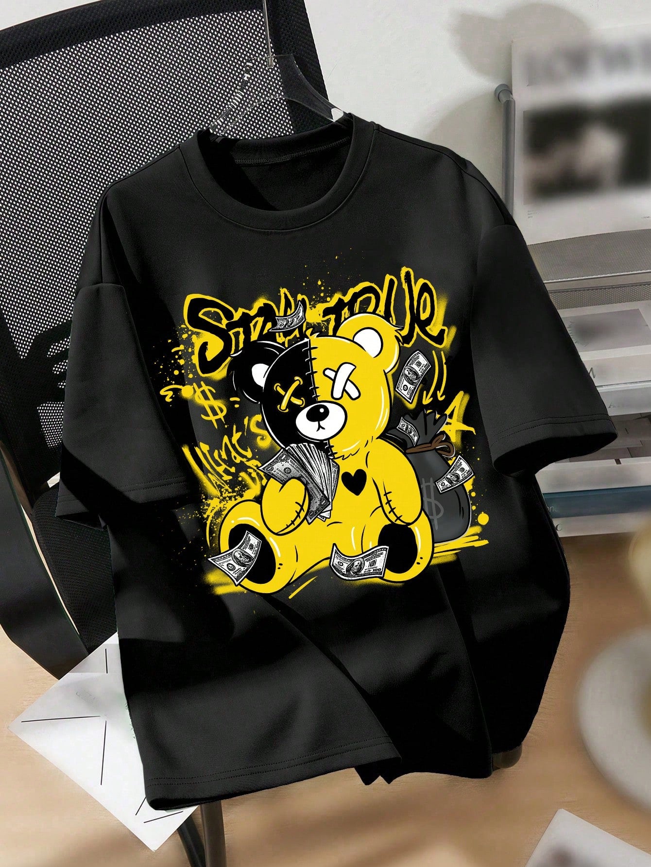 Teen Boy's Casual Cartoon Print Short-Sleeved T-Shirt Suitable For Summer