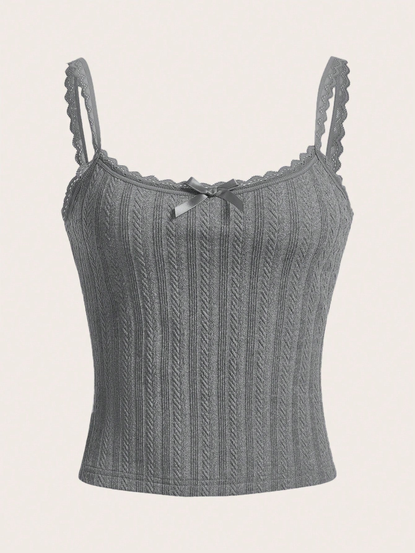 Lace Trim Knit Camisole Tank Top