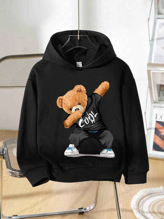 Tween Boys' Casual Printed Long Sleeve Hoodie For Autumn And Winter