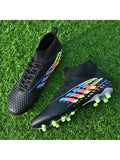 2024 New Arrival High-Top Anti-Slip Football Shoes With Ag Spike For Teenagers And Children, Suitable For Outdoor Training And Matches, Breathable And Comfortable, Wear-Resistant And Protecting Your Ankles