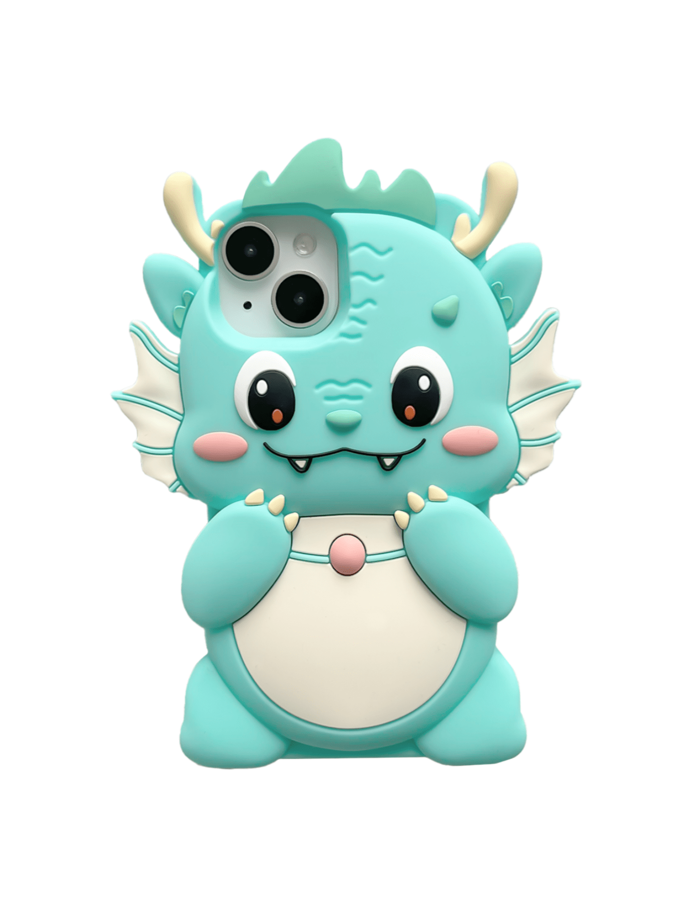 1pc Soft Silicone Dragon Baby Shaped Phone Case In Light Blue Color, Compatible With Apple Iphone Series Kawaii