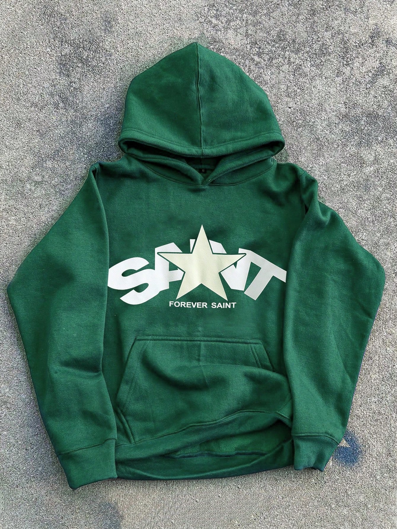 Men's Casual Hooded Fleece Sweatshirt With Star And Letter Print