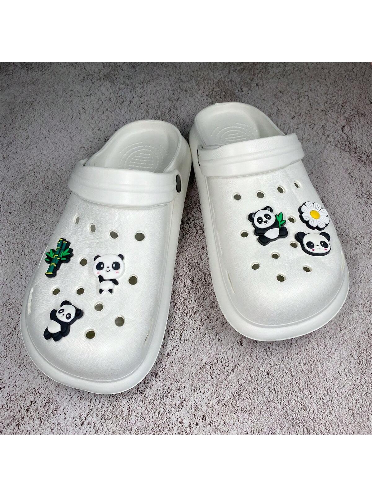 New Arrival Fashionable Plus-Size Women Panda Cartoon Designed Hollow-Out Shoes Removable Flower Beach Sandals Unisex