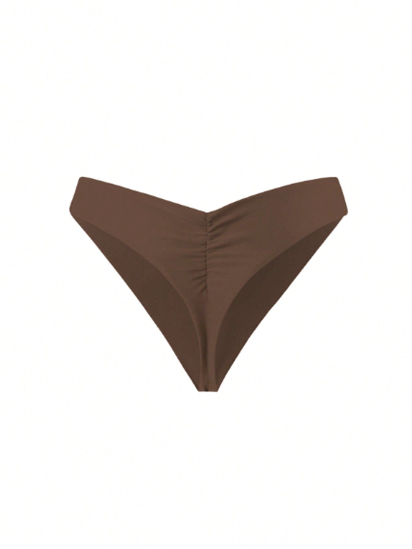 Swim Summer Beach Women's V-Waist Pleated Bikini Bottoms