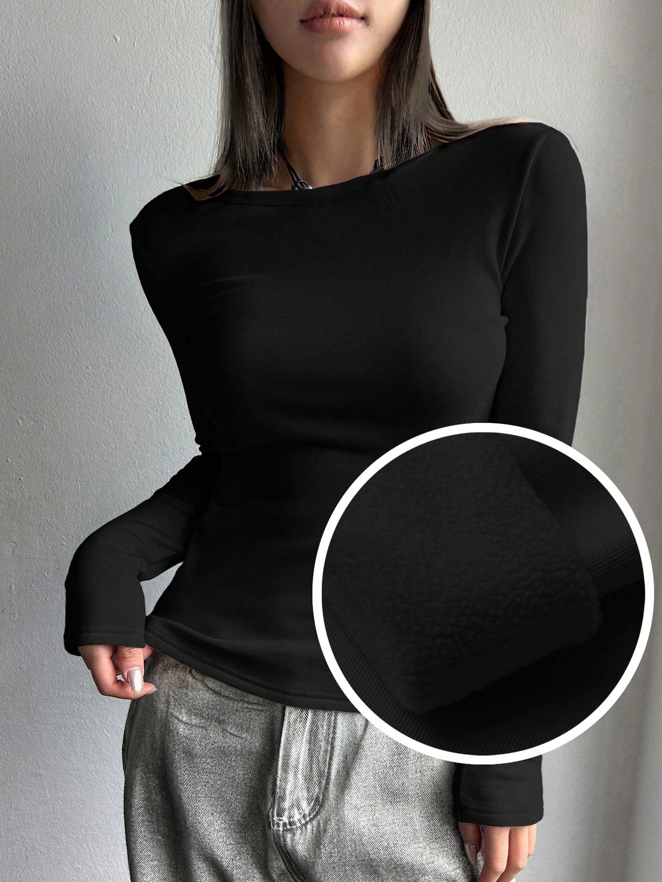 Star Solid Round Neck Slim Fit Thermal Tee