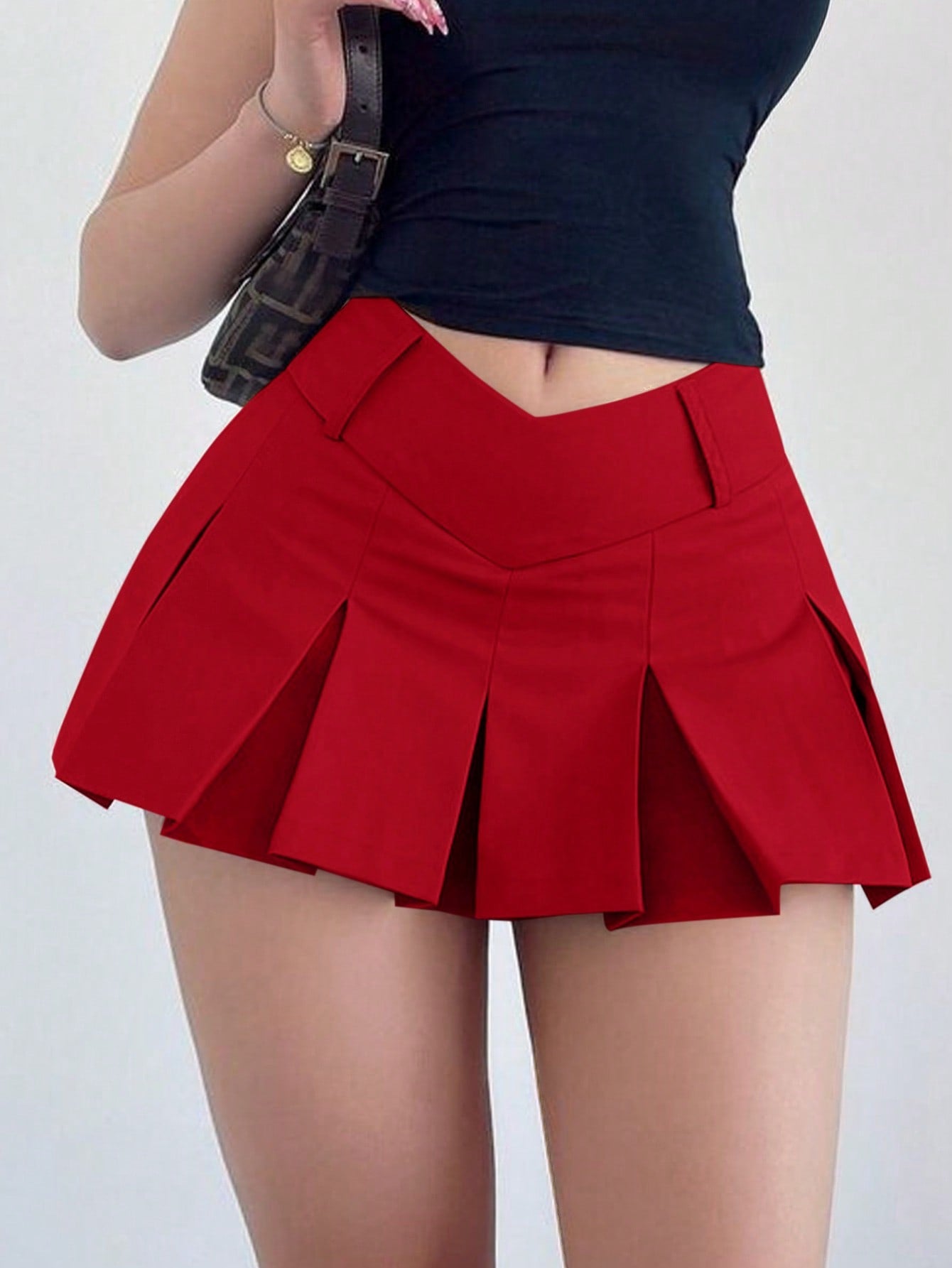 Plus Size Low V Waist Ruffled Skirt