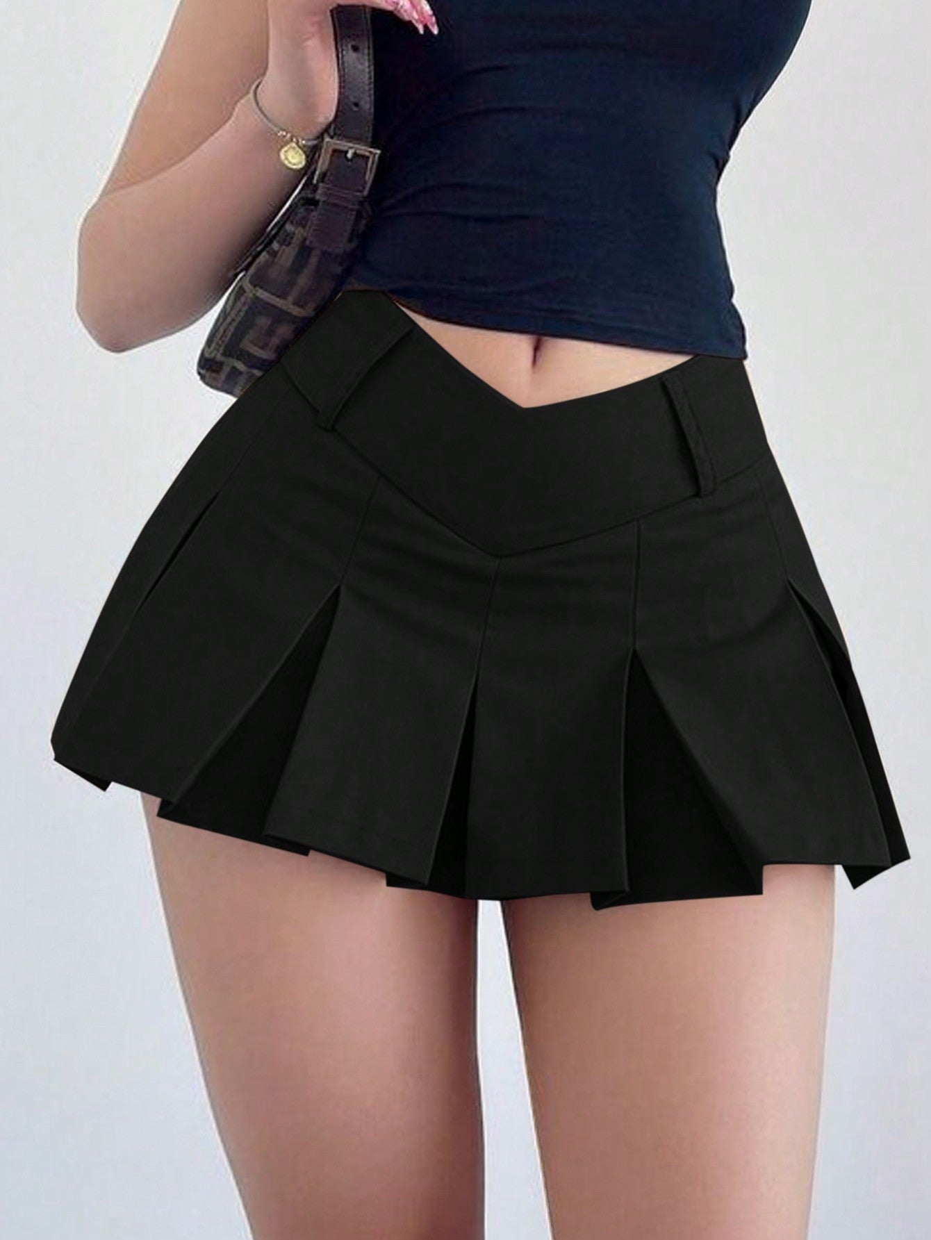 Plus Size Low V Waist Ruffled Skirt