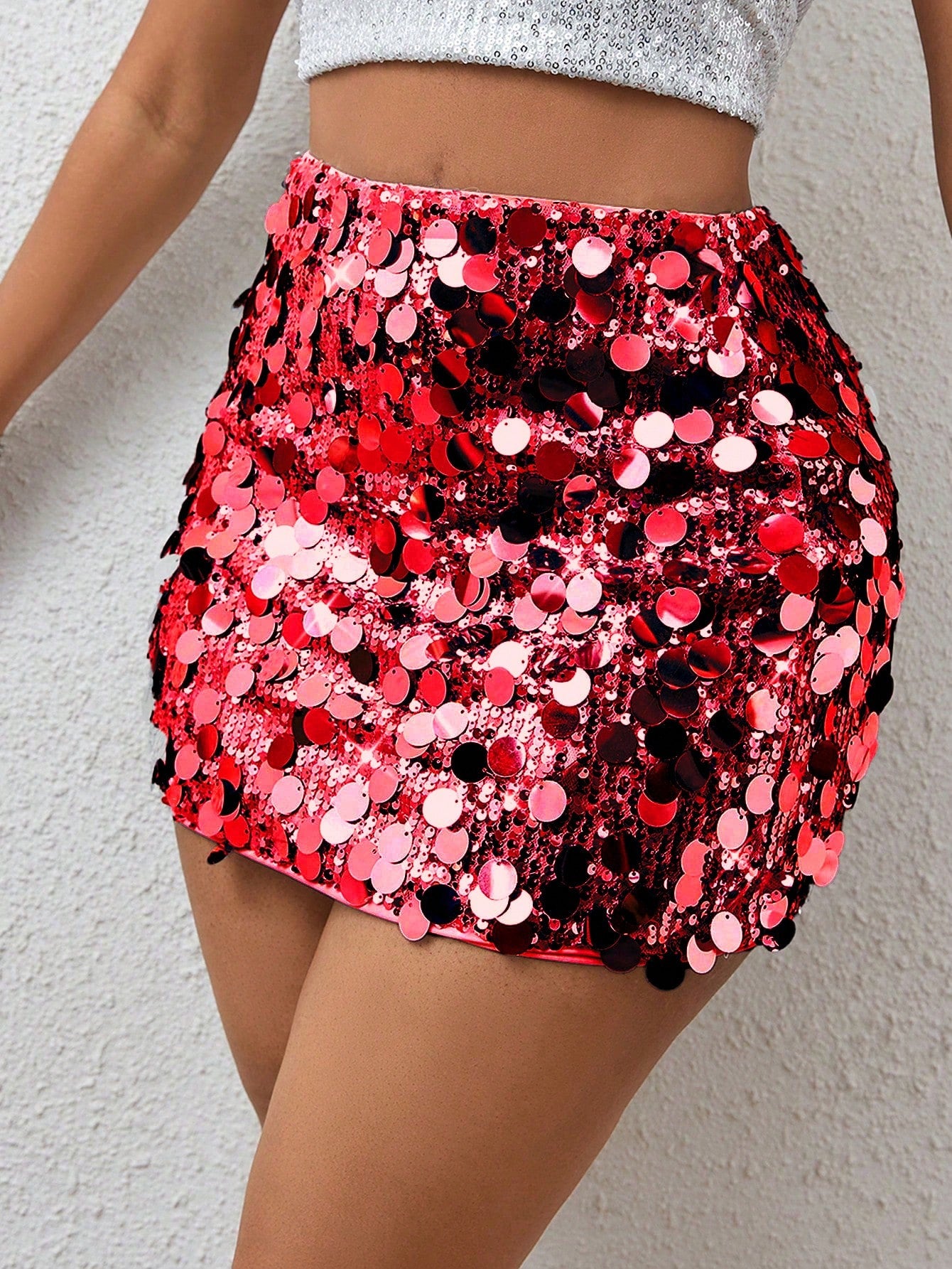 Women Sequin Decorated Mini Skirt, Casual For Party & Holiday