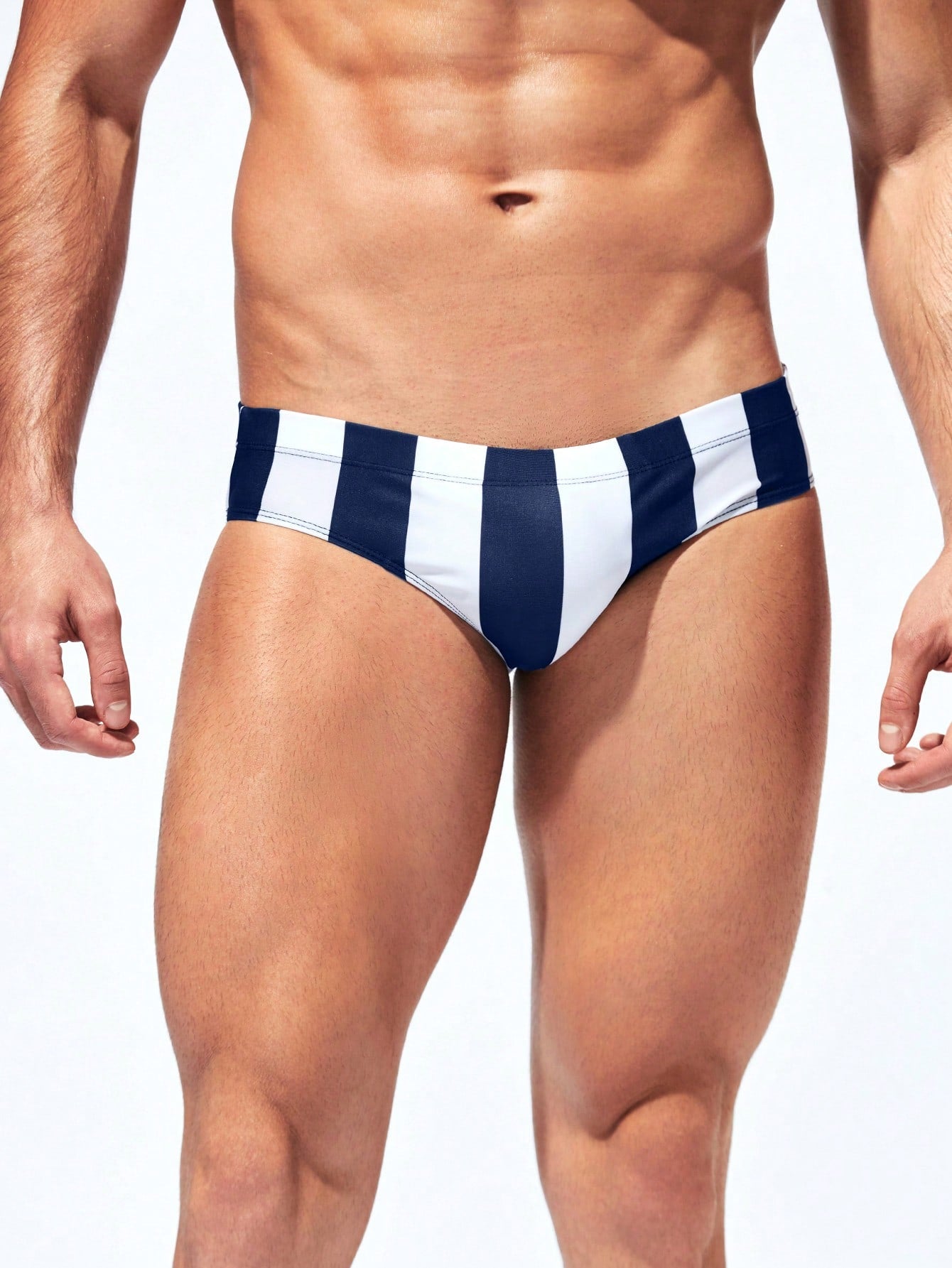 Men's Striped & Print Triangle Swimsuit